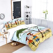 cheap Duvet Cover Sets-Three piece set of African primitive tribal character prints down duvet cover hotel bedroom guest room famous guest bed bedding comfortable set 1 down duvet cover 2 pillowcases king size bed s