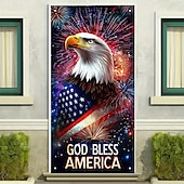 cheap 4th of July-4th of July Independence Day Door Decorations Door Covers American Door Tapestry Door Curtain Decoration Backdrop Indoor/Outdoor Door Banner for Front Door Farmhouse