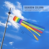 economico Bandiere da Giardino, Striscione-Giugno Mese del Pride Bandiera di Colonna Windsock Arcobaleno Volare nella Brezza Bandiera Decorativa per Giardino LGBT+ con Code Arcobaleno Lunghe Felice Pride