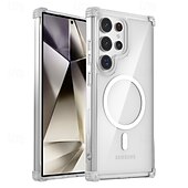 ieftine Carcasă Samsung-telefon Maska Pentru Samsung Galaxy S24 Ultra Plus S24 FE S23 Ultra Plus S22 Plus Ultra Capac Spate Magnetic Acceptă încărcarea fără fir Anti Șoc Retro PC