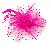 baratos Capacete de Casamento-Peça para Cabeça Tule Penas Casamento Festa de Noite Elegante Casamento Com Penas Capacete Chapéu