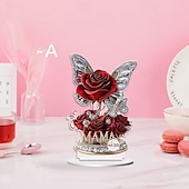 abordables Articles de fête-Cadeau de rose plate 2D pour femme, cadeau d&#039;anniversaire de femme, cadeau de rose pour maman, imitation de rose en cristal, rose éternelle, meilleure amie de la femme, petite amie, pas besoin