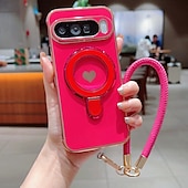 baratos Outras capas para telefone-telefone Capinha Para Google Pixel 9 Pro Pixel 9 Pro XL Pixel 8 Pro Pixel 8 Pixel 9 Capa traseira Com Suporte com pulseira Antichoque Retro Galvanização