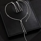 ieftine Seturi de Bijuterii-Seturi de bijuterii de mireasă 2 Diamante Artificiale 1 Colier Cercei Pentru femei Elegant Clasic Dulce Încântător Clasic Picătură Fluture Set de bijuterii Pentru Nuntă Cadou Zilnic