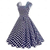 cheap Dresses-1950s Retro Vintage Rockabilly Dress Swing Dress Polka dots Fancy Dress Women's Carnival Masquerade Daily Wear Bachelorette Party Adults' Dress Homecoming Dresses