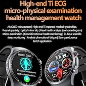 abordables Montres connectées-iMosi ET488 Montre intelligente 1.43 pouce Smartwatch Montre Connectée Bluetooth ECG+PPG Surveillance de la température Podomètre Compatible avec Android iOS Femmes Hommes Appels Mains Libres Étanche