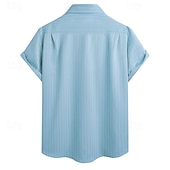 economico camicia da uomo con bottoni-Per uomo Camicia Camicia Estiva Camicia casual Camicia da Spiaggia Camicia con Bottoni Bianco Verde Blu scuro Azzurro Manica Corta A righe Colletto a Camicia Vacanza Camicia hawaiana Abbigliamento