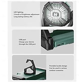 economico Luci e lanterne da campeggio-1 luce portatile da campeggio per esterni, ventilatore per esterni, power bank di emergenza, ventilatore con ricarica USB, batteria a lunga durata, tre livelli di oscuramento, quattro livelli di velocità del vento
