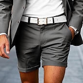 economico pantaloncini da lavoro-Per uomo Shorts eleganti Shorts da Lavoro Pantaloncini da golf Tasca Semplice Comodità Traspirante Corto All'aperto Affari Sport Casual Bianco Giallo