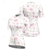 abordables Maillots de mujer-Mujer Maillot de Ciclismo Flor Manga Corta Bicicleta Camiseta Maillot con 3 bolsillos traseros MTB Bicicleta Montaña Secado rápido Diseño Anatómico Capilaridad Transpirable Deportes Amarillo Rosa Azul