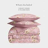 abordables 100% Coton-Housse de couette florale taille double ensemble de literie en coton ensembles de lit housse de couette douce légère avec 2 taies d&#039;oreiller pour l&#039;été le printemps violet violet