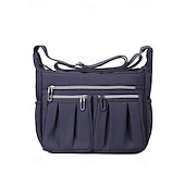 cheap Crossbody Bags-Women&#039;s Multi-Pocket Shoulder Bag – Lightweight Waterproof Nylon Crossbody Purse with Zipper Closure for Travel, Work and Daily Use Pink purple Black