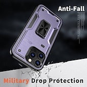 levne Pouzdra pro iPhone-telefon Carcasă Pro iPhone 16 Pro Max Plus iPhone 15 Pro Max Plus iPhone 14 13 12 Pro Max Plus Zadní kryt Držák na prsteny Magnetické Nárazuvzdorné Retro TPU PC
