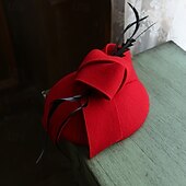 billige Partyhatter-Hatter Ull Bryllup Årgang Med Sløyfe Hodeplagg Hodeplagg