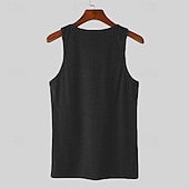preiswerte Fitness Tank-Tops-Herren Tank Top Weste Unterhemd Ärmelloses Shirt Ärmellos Quadrathals Sommer Einfach Mode Designer Basic Urlaub Straße Ausgehen Schwarz Weiß Top T-Shirt für Herren