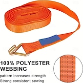cheap Car Organizers-1Count Heavy-Duty Ratchet Tie Down Straps - 1in x 16Ft 5000 LBS Break Strength Double J Hook Cargo Securing Moving And Hauling Essentials For Trucks Trailers And Boats