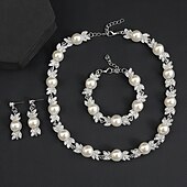 economico Parure di gioielli-Set di orecchini 1 Set Lega 1 Bracciale Orecchini Collana Per donna Lusso Parure di gioielli Per Festival