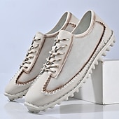 economico Sneakers da uomo-scarpe casual da uomo con lacci fatte a mano color bordeaux e grigio – scarpe da passeggio in pelle vintage