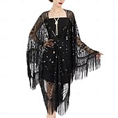 levne Šály a šátky-Retro Řvoucí 20s 20. léta 20. století šátek Wrap Přehozy přes ramena Velký Gatsby Buben dívka Flitry Třásně Maškarní kostým Dámské Karneval Svatební Večerní oslava Plesová maškaráda Dospělé Šátek