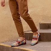 cheap Textured Weave Shoes-Men&#039;s Multicolor Woven Penny Loafers – Vintage Nylon Knit Slip-On Dress Shoes for Smart Casual Outfits