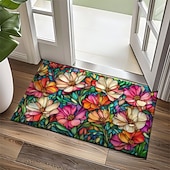 economico Zerbini-Tappetino floreale per cucina tappetino per il pavimento tappeto antiscivolo tappeto a prova d&#039;olio tappeto da interni ed esterni decorazione per camera da letto tappetino per bagno tappeto
