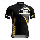 abordables Maillots pour hommes-Homme Maillot de cyclisme Géométrique Manche Courte Cyclisme T-shirt Maillot avec 3 poches arrière VTT Vélo tout terrain Séchage Rapide Design Anatomique Évacuation de l&#039;Humidité Respirant Des sports