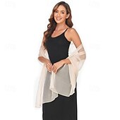 voordelige bruiloft gast wraps-Damesomslag Elegant Mouwloos Polyester Bruiloftsomslagen Met Pure Kleur Voor Feest Lente zomer