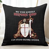 baratos Capa de almofada de férias-Capa de Almofada Decorativa de Páscoa 1PC Cavaleiros Templários Capa de Almofada Quadrada Macia para Quarto Sala de Estar Sofá Cadeira