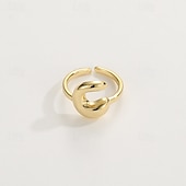 economico I regali-anello con lettera personalizzata, regalo per la mamma, anello con alfabeto regolabile placcato oro 18k, finitura liscia, anello iniziale a fascia aperta, gioielli eleganti per le donne