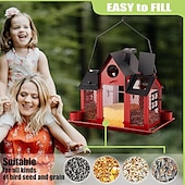 cheap Backyard Birding &amp; Wildlife-Solar Bird Feeders for Ourside,Bird House Squirrel Proof Feeder,Hanging Metal Mesh Wild Window Large Finch Cardinal Feeder Nest Houses,Bird Outdoors and Garden Decoration