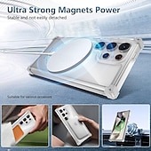 ieftine Carcasă Samsung-telefon Maska Pentru Samsung Galaxy S24 Ultra Plus S24 FE S23 Ultra Plus S22 Plus Ultra Capac Spate Magnetic Acceptă încărcarea fără fir Anti Șoc Retro PC