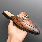 billiga Tillfällig-lackmockasiner för män - sofistikerad slip-on med metallspänne för affärs- och fritidskläder