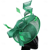 abordables Tocado de Boda-Tocados Plumas Sinamay Boda Fiesta de Noche Elegante Boda Con Pluma Celada Sombreros