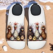 cheap Graphic Print Shoes-Men&#039;s Funny Beach Water Shoes - Cartoon Chicken Print, Quick-Dry Aqua Socks for Swimming, Surfing &amp; Outdoor Activities