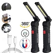 abordables Lampes de poche-Lampe de travail rechargeable à LED 1 pièce avec 5 modes d&#039;éclairage sélectionnables dotée d&#039;une base magnétique et d&#039;une conception pliable polyvalente. Idéal pour les réparations automobiles, le