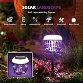abordables Éclairage paysager-Lampe solaire à LED anti-moustiques, lampe anti-insectes, éclairage extérieur rechargeable, lampe anti-moustiques, piège à moustiques étanche, dispositif anti-moustiques, 1 pièce