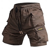 preiswerte Klassiker-Herren Cargo-Shorts Camping-Shorts Shorts mit Camouflage-Muster Wander-Shorts Elastischer Bund Gerader Schnitt 6 Taschen Einfach Tarnung Feuchtigkeitsableitend tragbar Knielang Outdoor Lässig Täglich