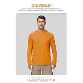 voordelige Bovenkanten-Voor heren Wandel T-shirt Lange mouw Capuchon T-shirt Buiten Rekbaar Teryleen Donker Grijs Zwart Wit Vissen Training