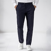 cheap Men&#039;s Elite Pants-Men&#039;s Dress Pants Solid Color Wearable Full Length Formal Wedding Party Elegant Fashion Light Khaki Navy Blue Micro-elastic