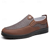 levne Pánské nazouváky a mokasíny-pánské hnědé ležérní slip-on boty se strukturovanou tkaninou, pohodlné a stylové pro každodenní nošení a kancelářské použití