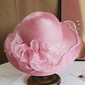 abordables Fascinadores &amp; Sombreros-Elegante Retro Antiguo derby Tocados Sombreros Sombrero de iglesia Dama Aristócrata Disfraz Mujer día de San Valentín derby Fiesta de Boda Pañuelo Adulto Sombrero Primavera verano