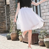 cheap Dresses-Retro Vintage 1950s Petticoat Hoop Skirt Under Skirt Tulle Skirt A-Line Women&#039;s Masquerade Party Evening Wear Cocktail Party Tea Party Adults&#039; Skirt
