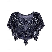 olcso Sálak és Kendők-Retró Ordító 20-as évek 1920-as évek sál Wrap Kendők A nagy Gatsby Flapper lány Flitter Rojt Női Farsang Esküvő Estély Álarcos mulatság Felnőttek Kendő