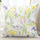 cheap Holiday Cushion Cover-Easter Rabbit Eggs Decorative Toss Pillows Cover 1PC Soft Square Couch Cushion Case Pillowcase for Bedroom Livingroom Sofa Chair