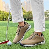 preiswerte Herren Golfschuhe-Herren Performance Golf Sneaker in Weiß mit roten Schnürsenkeln, atmungsaktive Mikrofaser, ideal für Amateurgolfer