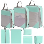 cheap Luggage &amp; Travel Storage-Compression Packing Cubes for Travel Luggage Storage and Backpack Organizer Space Savers, 7-Piece Set for Digital, Toiletry, Makeup, Clothes, Shoes, Travel Bags
