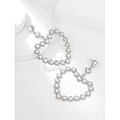 economico Orecchini-Per donna Orecchini a cerchio geometrico A cuore Moda Semplice Orecchini Gioielli Argento Per Matrimonio Feste 1 paio