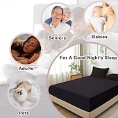 abordables Sábanas y funda de almohada-Funda protectora para cama Queen Full King cubierta impermeable protector de colchón sábana ajustada impermeable protector de cama funda de colchón 360° de paquete completo bolsillo profundo sábana