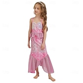 economico Costumi per bambine-La Sirenetta Principessa Sirena Vestito Costume per festa a tema Cosplay Cosplay di film for Ragazze Bambini Carnevale Mascherata Feste Ferie