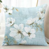 billiga blom- och växtstil-Blomsterdekorerade kastkuddar överdrag 1 styck mjukt kvadratiskt soffkuddöverdrag kuddfodral för sovrum vardagsrum soffa stol